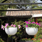 Resin Rattan Round Hanging Planter - Durable Indoor/Outdoor Plant Holder 3