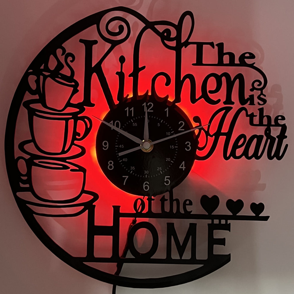 Retro Kitchen Wall Clock - Timeless LED Decor for Home and Functionality 1