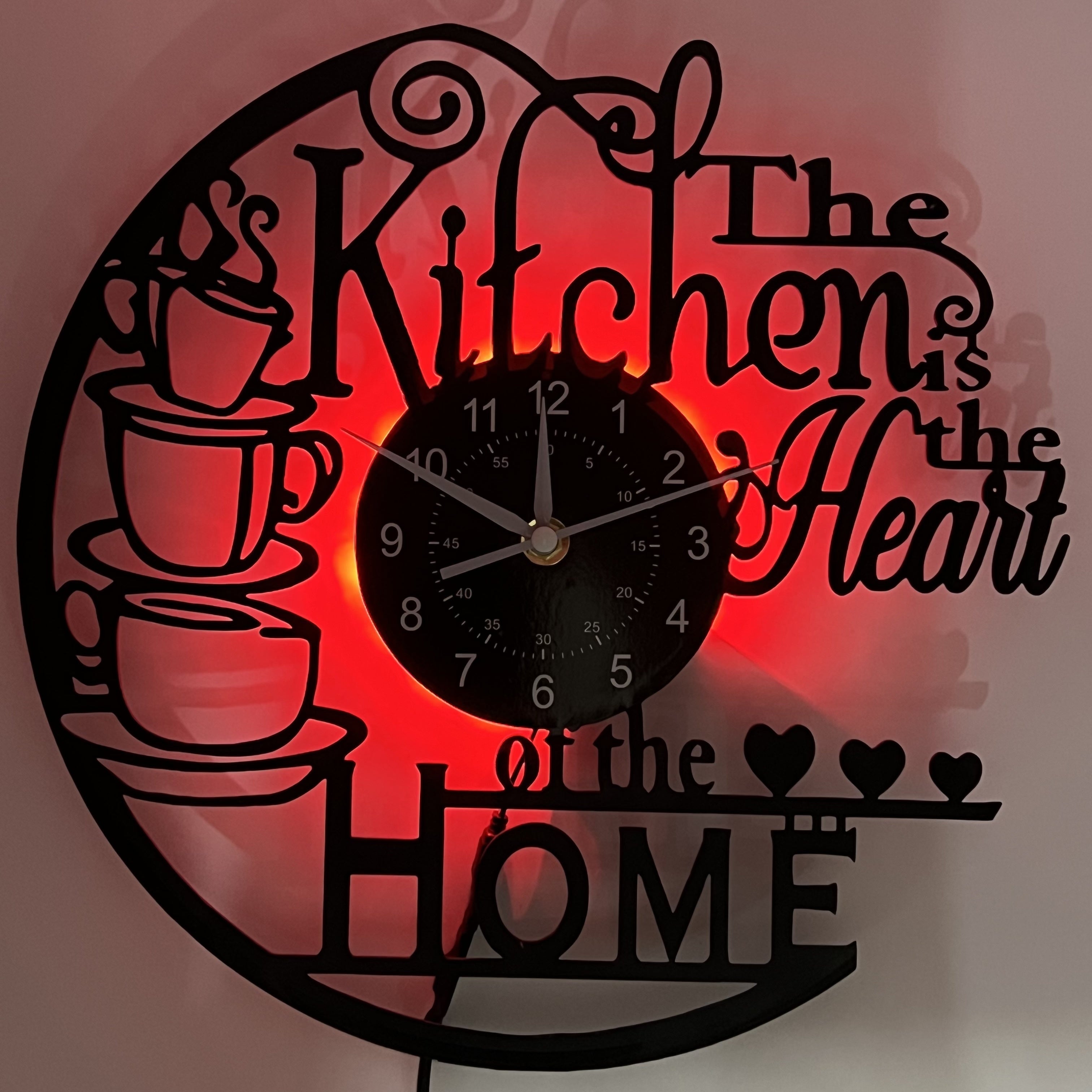 Retro Kitchen Wall Clock - Timeless LED Decor for Home and Functionality 1