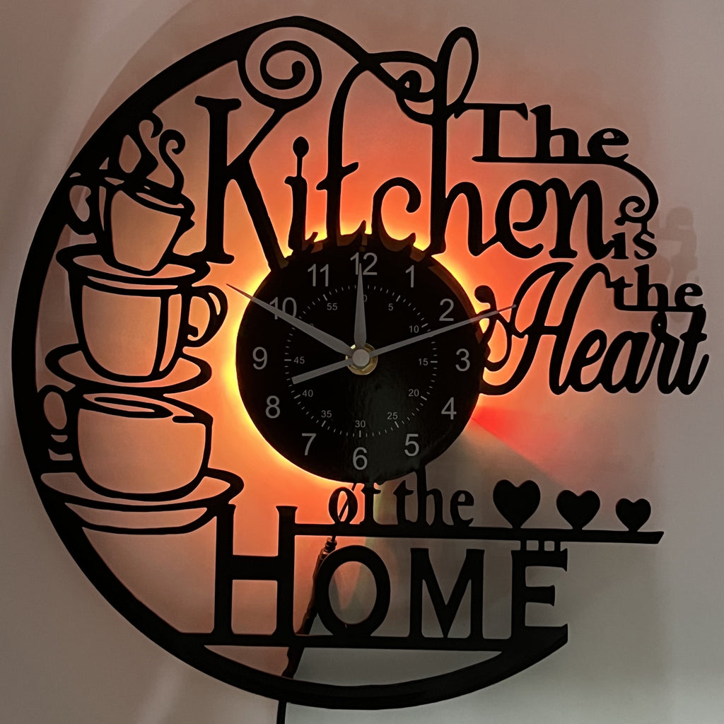 Retro Kitchen Wall Clock - Timeless LED Decor for Home and Functionality 2