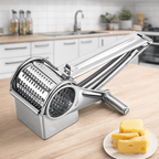 Rotary Cheese Grater - Effortless Grating with Interchangeable Drums 0