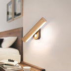 Rotatable LED Wall Lamp - Modern Wood Sconce Light with Dual Color Options 3