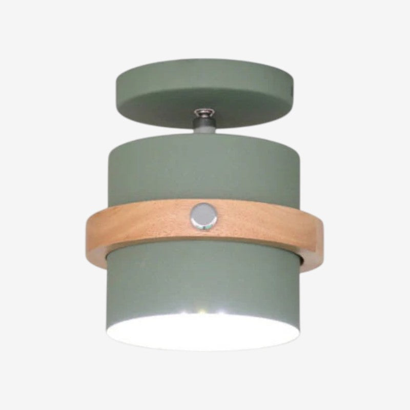 Rotating Flush Mount Ceiling Light - Modern Wood & Metal Design 10