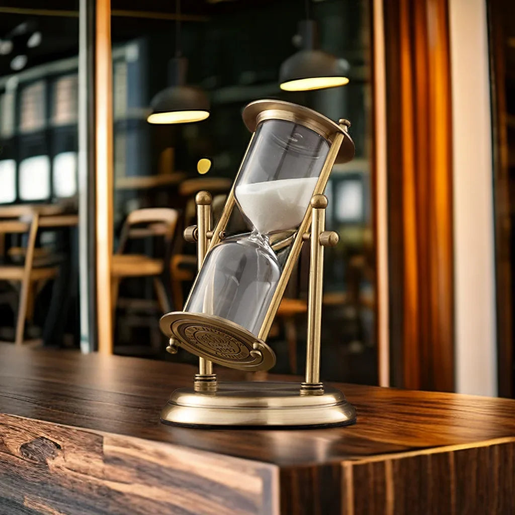 Rotating Hourglass, Freestanding Display, Decorative Timer, Vintage Style 1