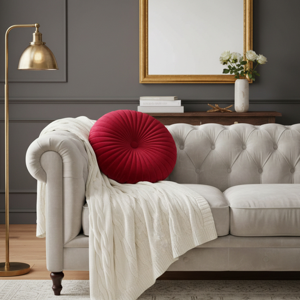 Round Velvet Cushion - Luxurious Comfort & Elegant Design 2