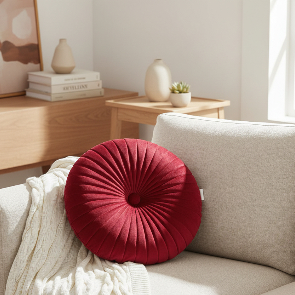 Round Velvet Cushion - Luxurious Comfort & Elegant Design 3