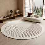 Round Washable Area Rug - Non-Slip Comfort for Living Room Decor 0