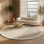 Round Washable Area Rug - Non-Slip Comfort for Living Room Decor 1