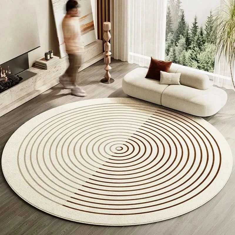Round Washable Area Rug - Non-Slip Comfort for Living Room Decor 11