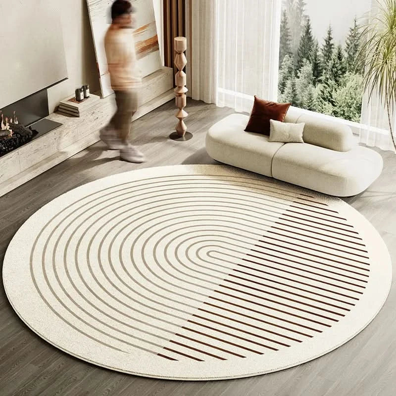 Round Washable Area Rug - Non-Slip Comfort for Living Room Decor 2