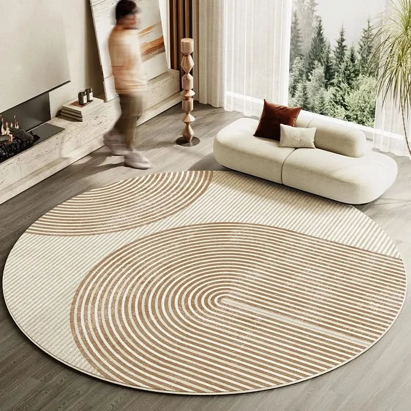 Round Washable Area Rug - Non-Slip Comfort for Living Room Decor 4