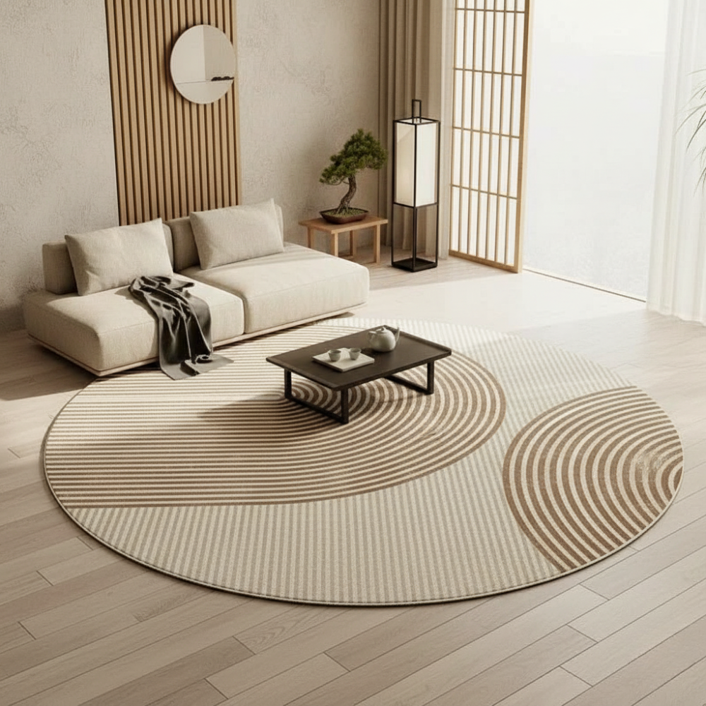 Round Washable Area Rug - Non-Slip Comfort for Living Room Decor 5