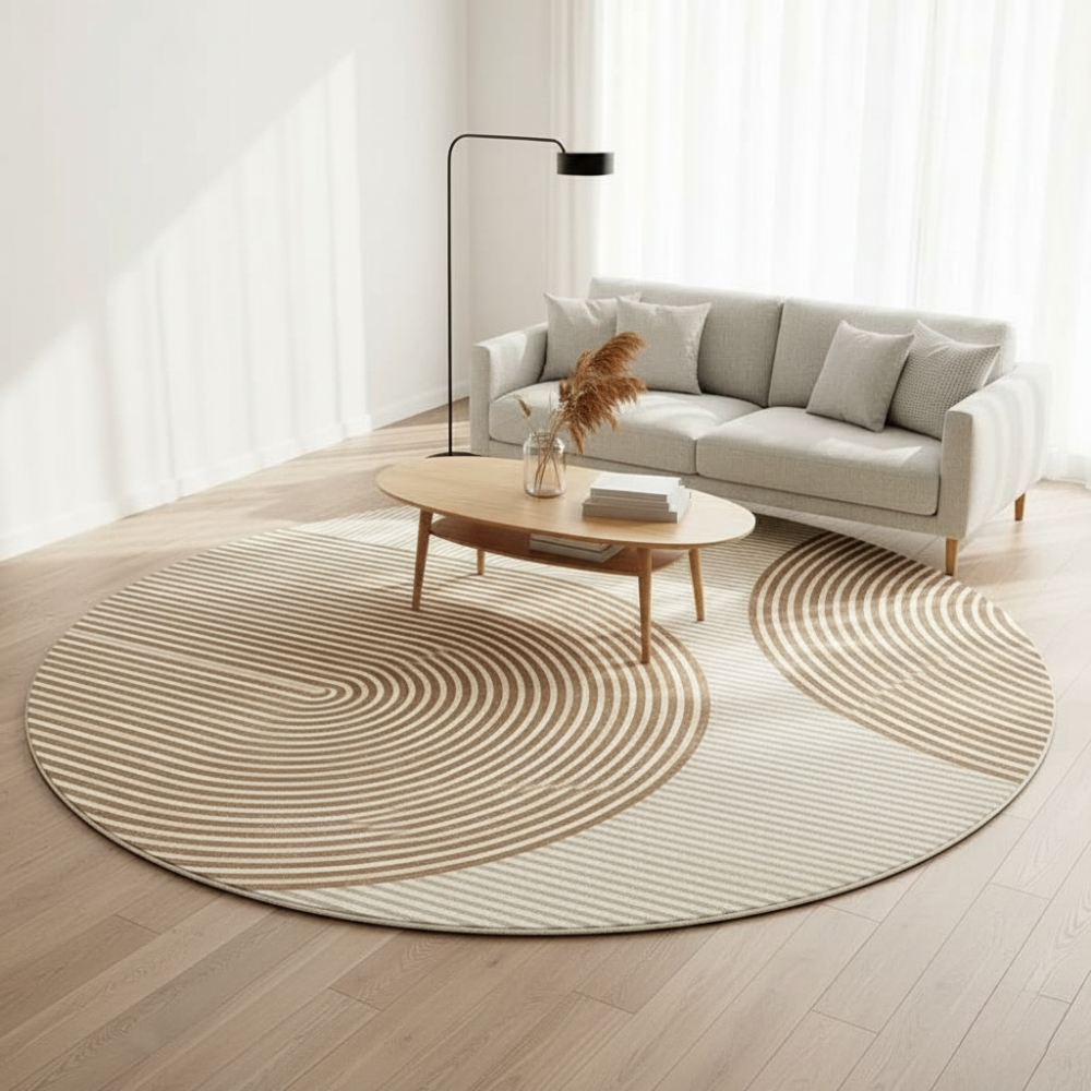 Round Washable Area Rug - Non-Slip Comfort for Living Room Decor 6