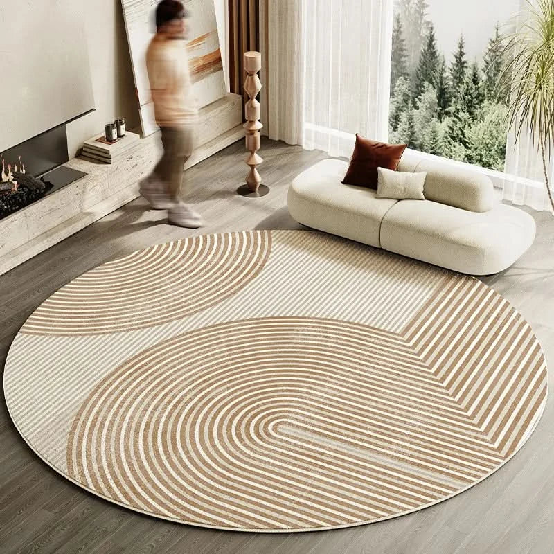 Round Washable Area Rug - Non-Slip Comfort for Living Room Decor 7