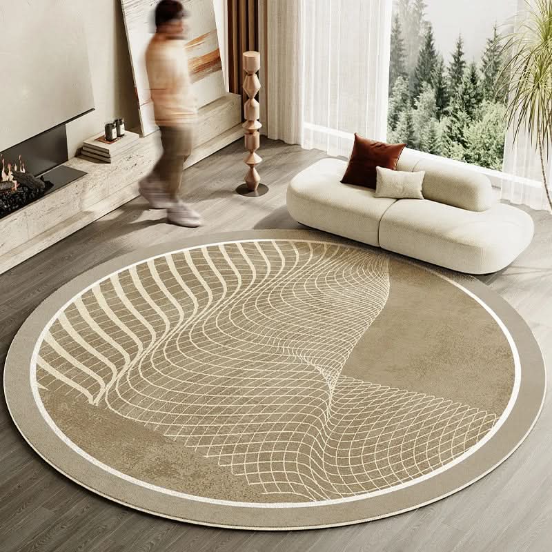 Round Washable Area Rug - Non-Slip Comfort for Living Room Decor 9