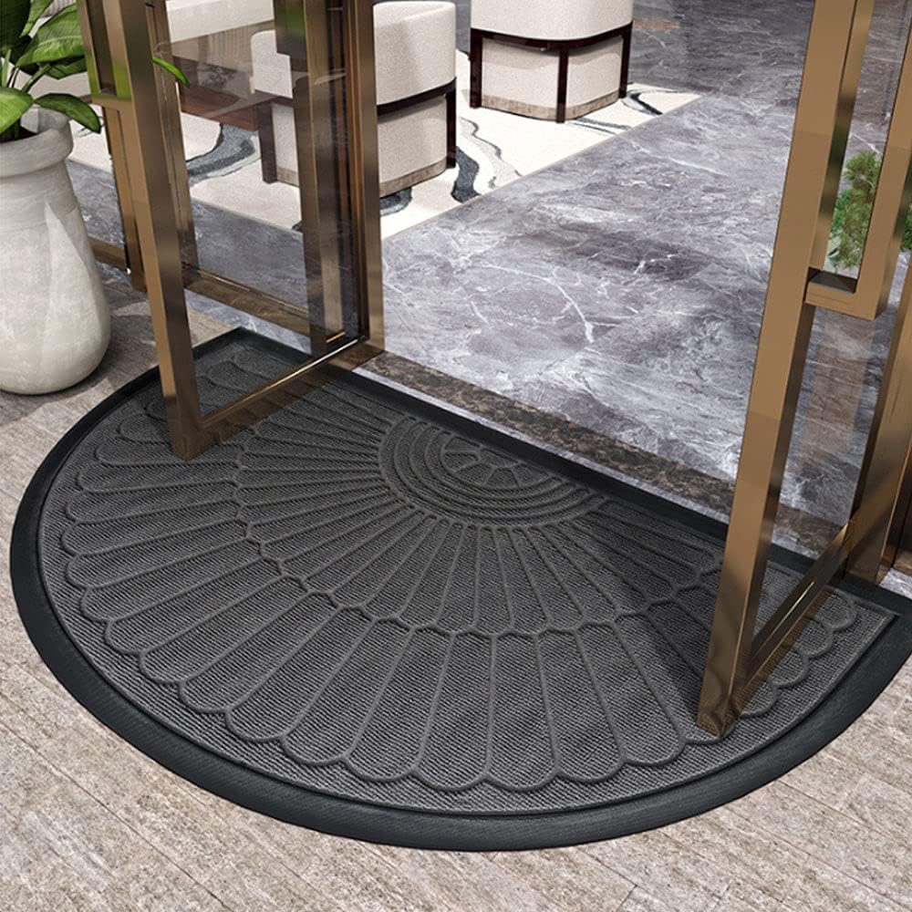 Royallure Non-Slip Semi-Circular Door Mat - Durable Outdoor Welcome Mat 1