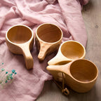 Rubberwood Mug Collection - Eco-Friendly, Unique Grain Design 1