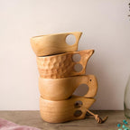 Rubberwood Mug Collection - Eco-Friendly, Unique Grain Design 2