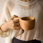Rubberwood Mug Collection - Eco-Friendly, Unique Grain Design 4