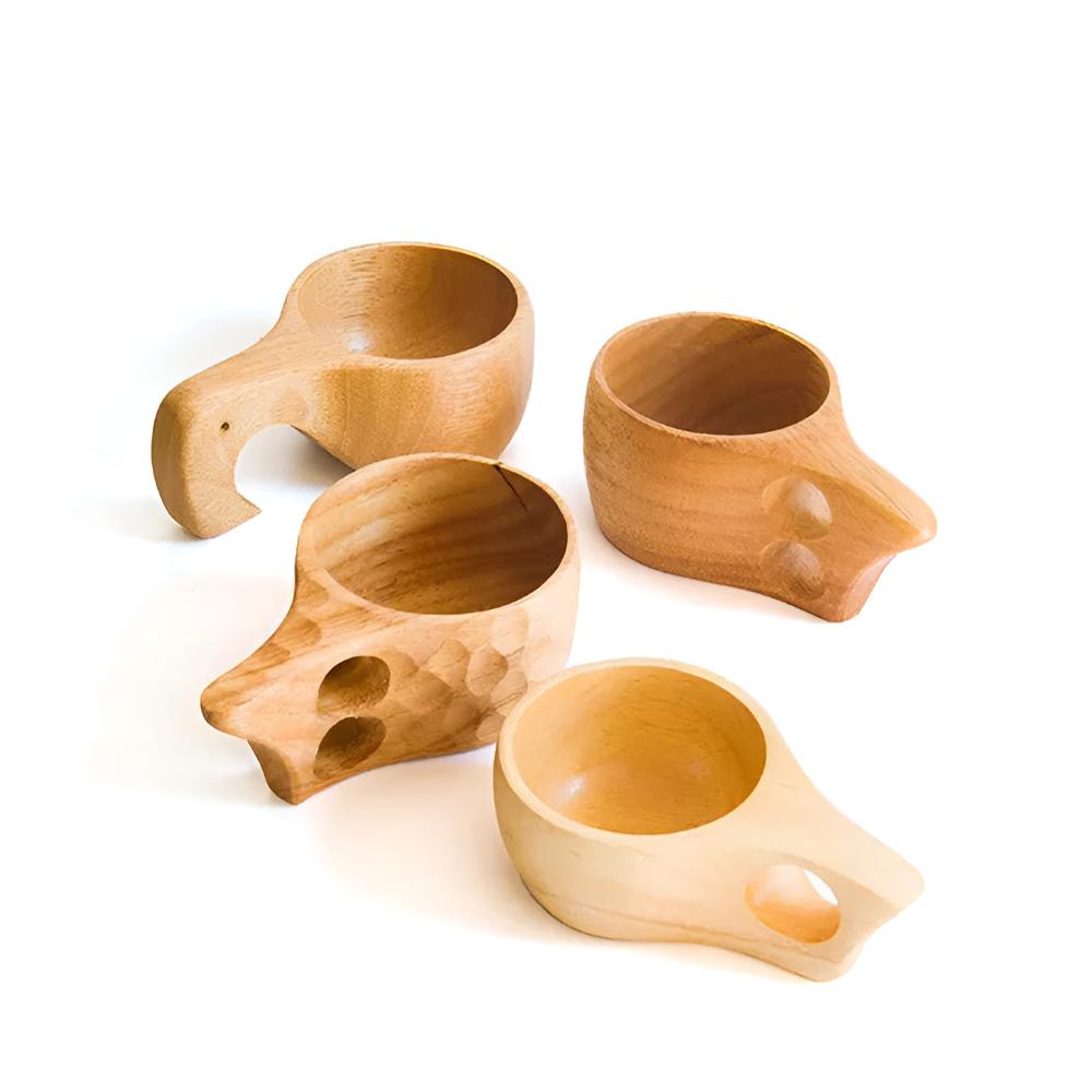 Rubberwood Mug Collection - Eco-Friendly, Unique Grain Design 7
