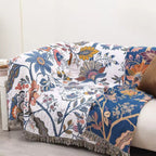 Rustic Floral Cotton Blanket - Lightweight, Reversible All-Season Throw 2