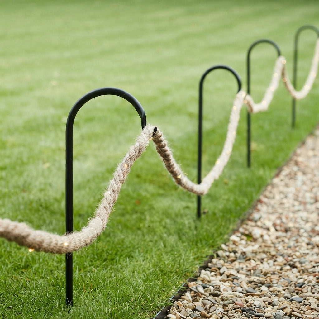Hemp Rope Fairy Lights Rustic Design Warm White LED Indoor Outdoor 3