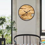 Rustic Wooden Wall Clock - Timeless Decor with Silent Quartz Mechanism 0