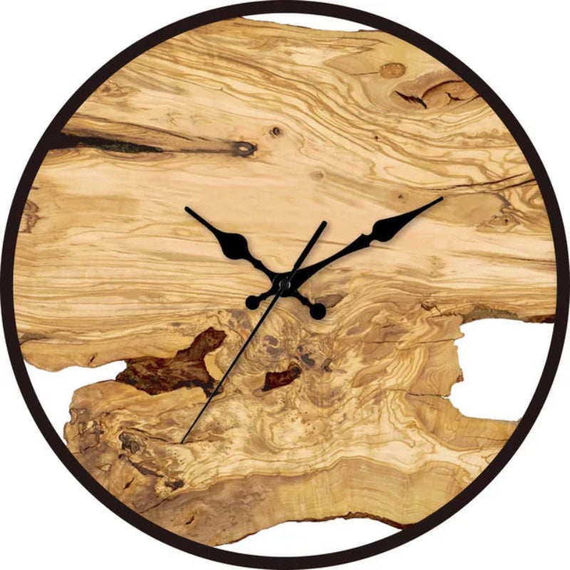 Rustic Wooden Wall Clock - Timeless Decor with Silent Quartz Mechanism 1