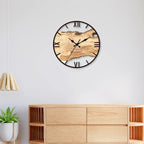 Rustic Wooden Wall Clock - Timeless Decor with Silent Quartz Mechanism 2