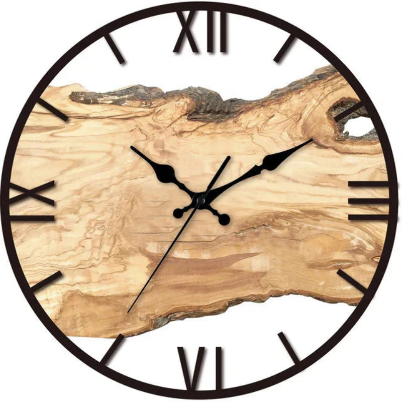 Rustic Wooden Wall Clock - Timeless Decor with Silent Quartz Mechanism 4