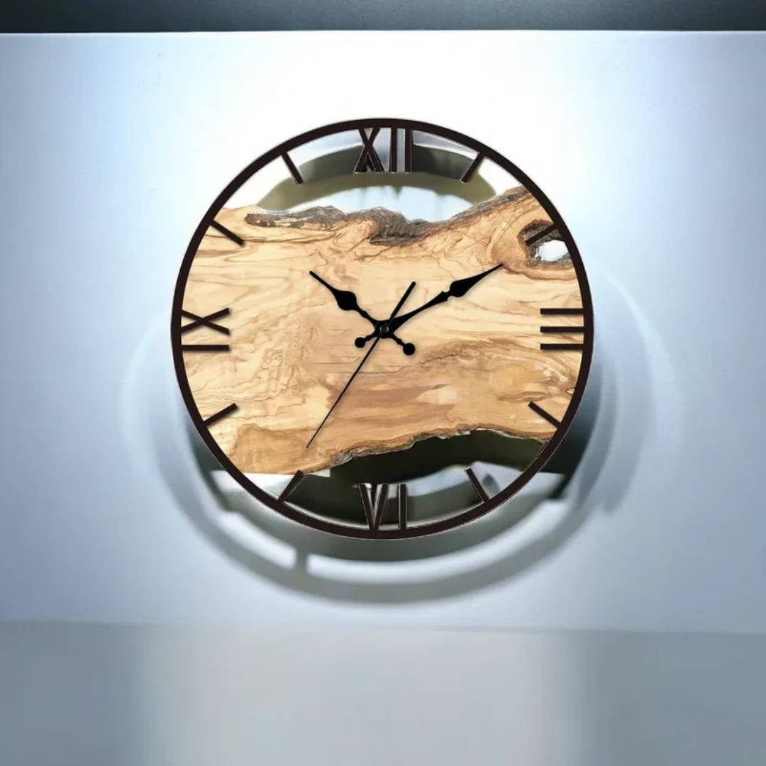 Rustic Wooden Wall Clock - Timeless Decor with Silent Quartz Mechanism 5