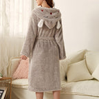 Fluffy Women's Bathrobe - Ultra Soft Cotton Bathrobe with Plush Texture