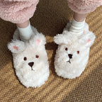 Fluffy Animal Slippers with Non-Slip Sole for Adults and Kids-Slippers-Homely Dreams-White bear-36-37-Homely Dreams