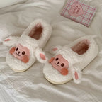 Fluffy Animal Slippers with Non-Slip Sole for Adults and Kids-Slippers-Homely Dreams-White bear-36-37-Homely Dreams