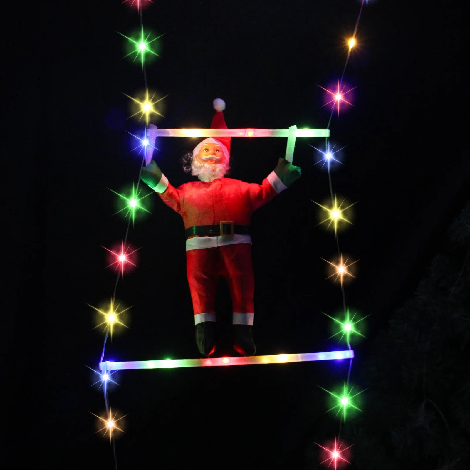 Santa Claus Climbing Ladder - LED Lights for Outdoor Christmas Decoration 2