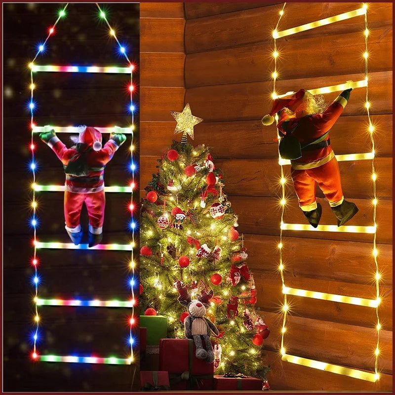 Santa Claus Climbing Ladder - LED Lights for Outdoor Christmas Decoration 4