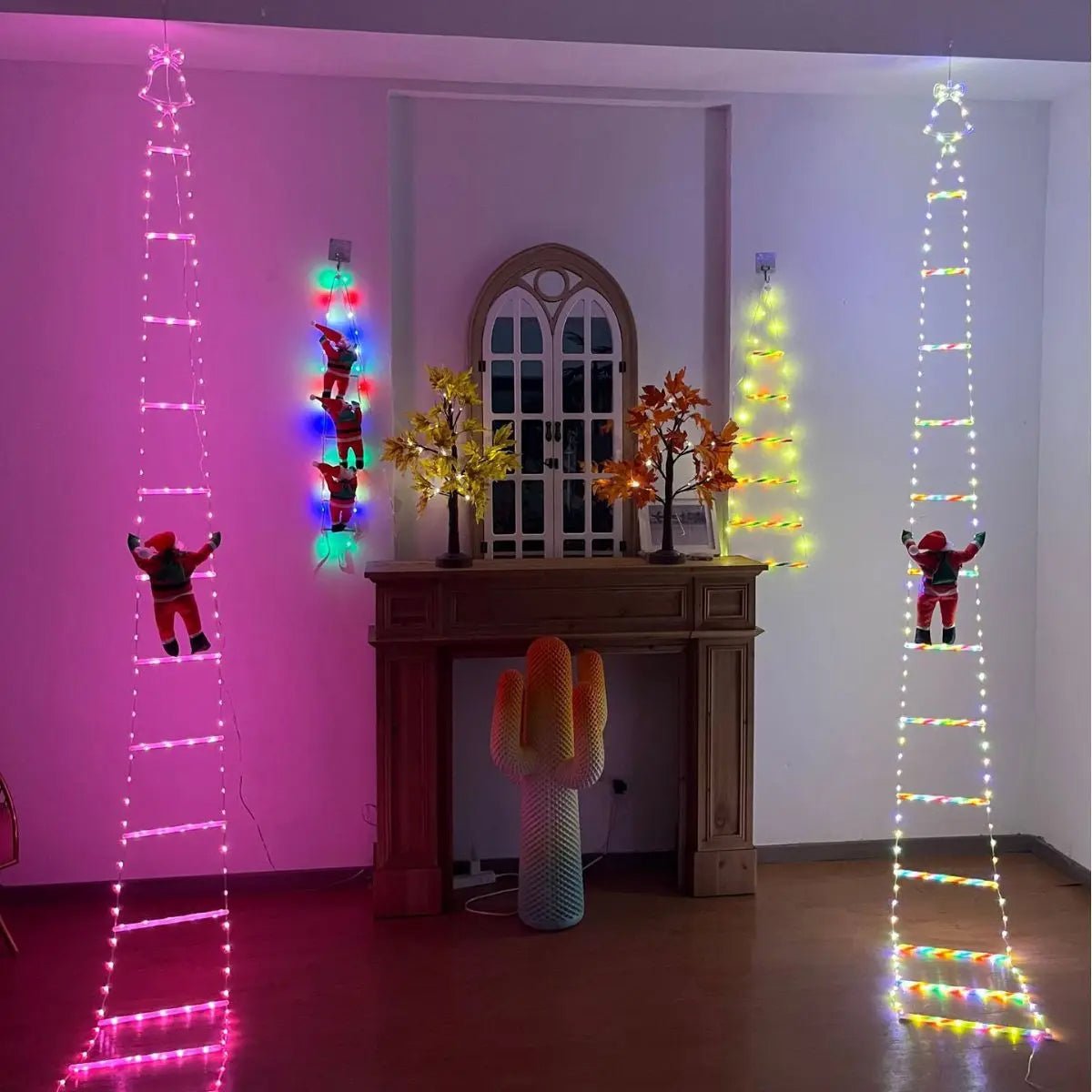 Santa Claus Climbing Ladder - LED Lights for Outdoor Christmas Decoration 5