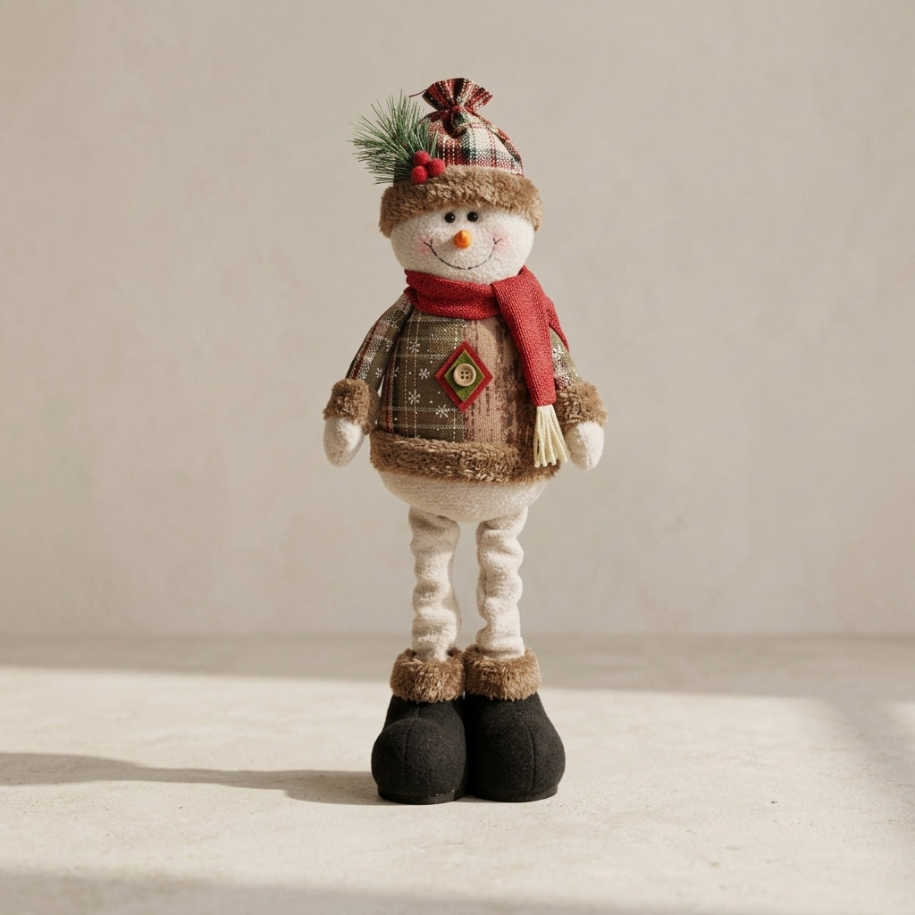 Christmas Plush Santa Figurine with Decorative Felt Features