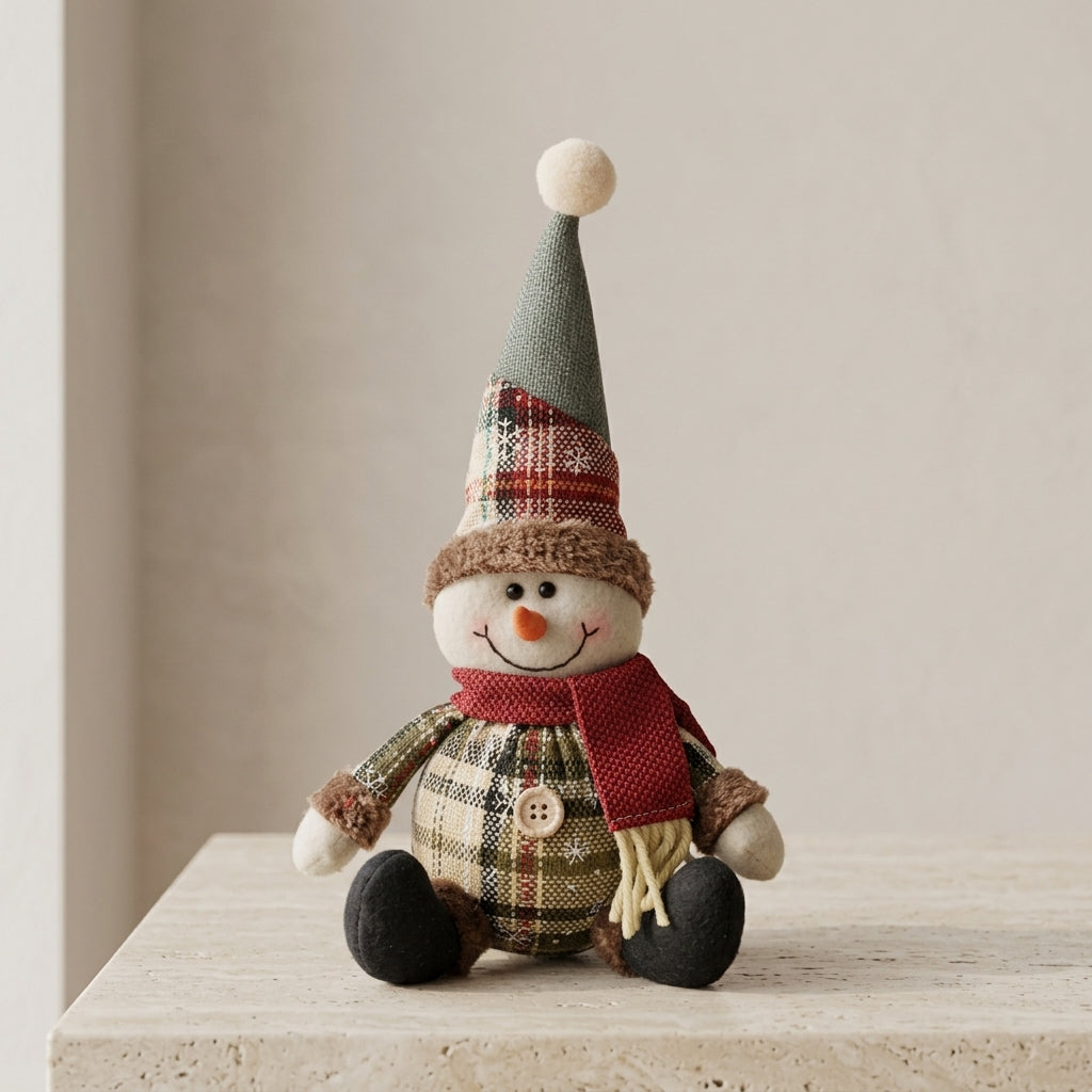 Christmas Plush Santa Figurine with Decorative Felt Features