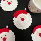 Santa Crochet Coasters - Handmade Drink Protection for Holiday Tables 5