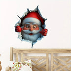 Santa Wall Sticker - 3D Waterproof Wall Decal for Easy Holiday Decor 3