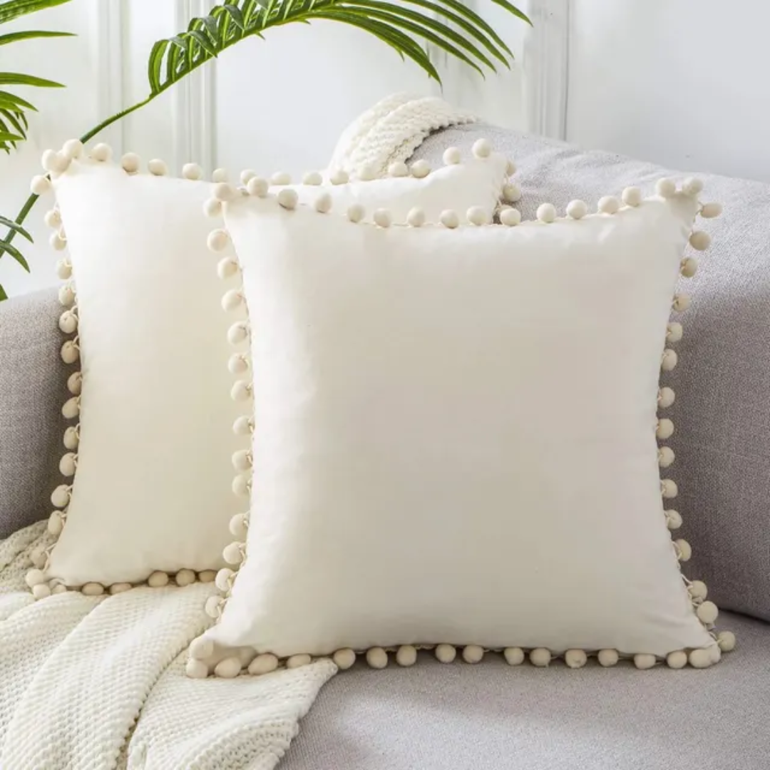 Scandinavian Cushion Cover Set - Stylish Cotton Linen Blend, 2 Pack 0