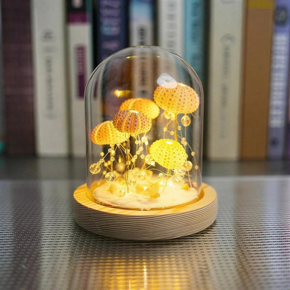 Sea Urchin Table Lamp - Unique Battery Operated Nightstand Light 0