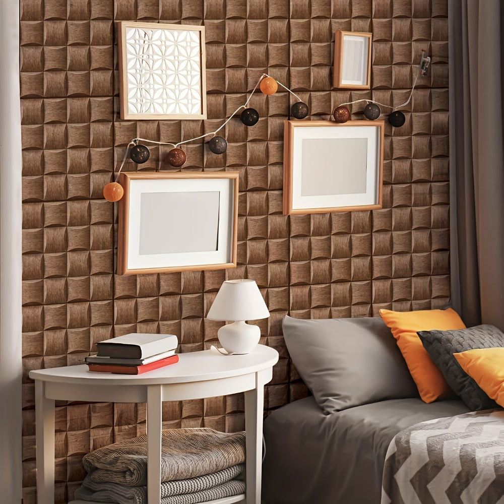 Self-Adhesive 3D Wall Panels - Wood Texture for Easy Indoor Installation 2