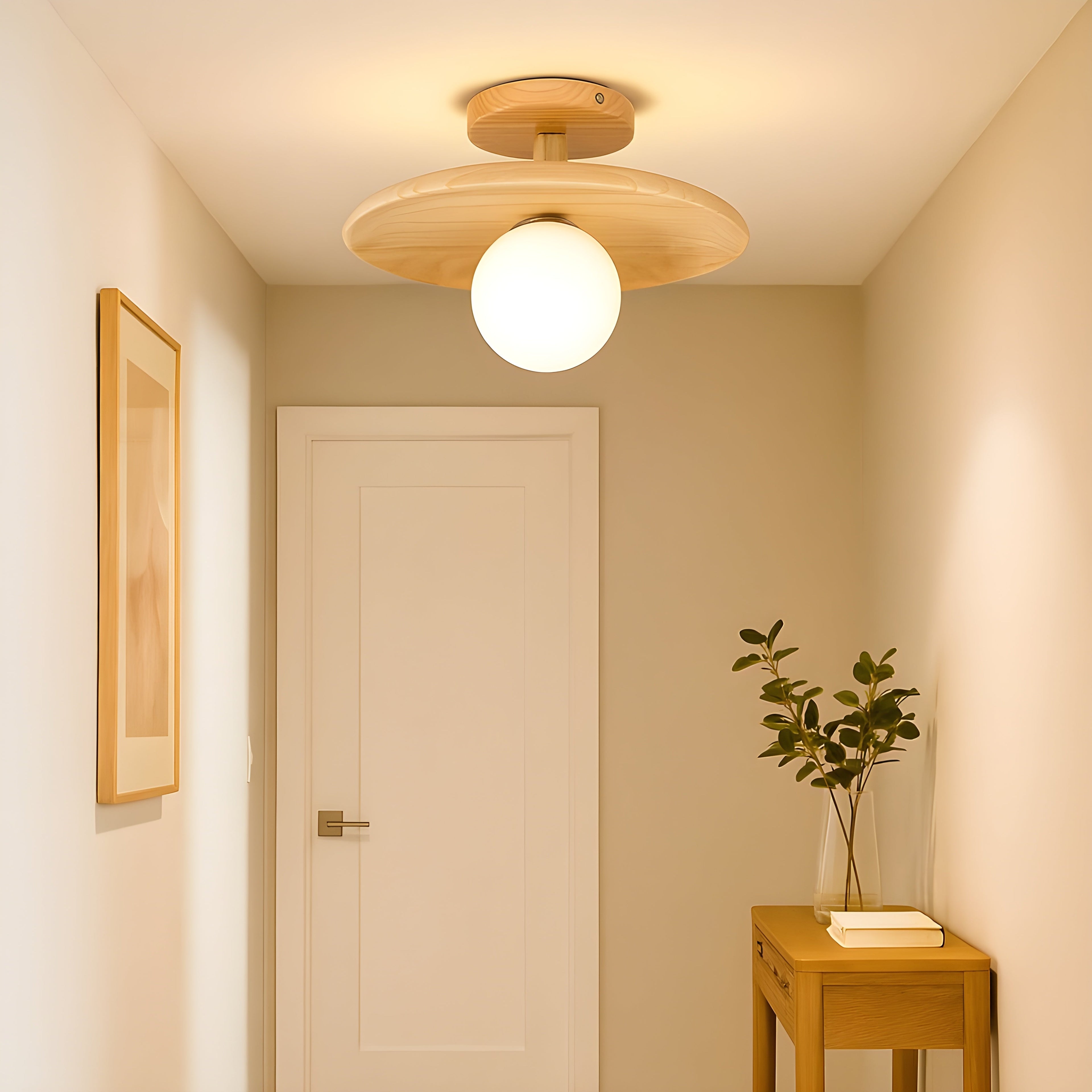 Semi-Flush Round Disc Ceiling Light - Modern LED, Space-Saving Design 6