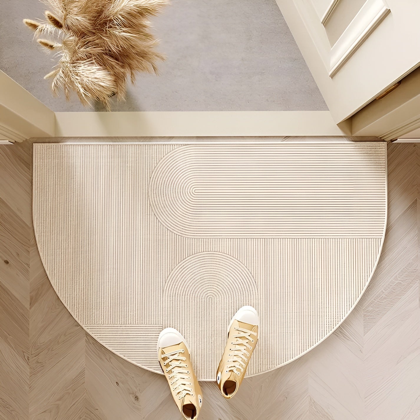 Semicircle Doormat – Non-Slip Outdoor Mat, Dirt-Repellent Welcome Mat for Indoor/Outdoor Use, Modern Design 0