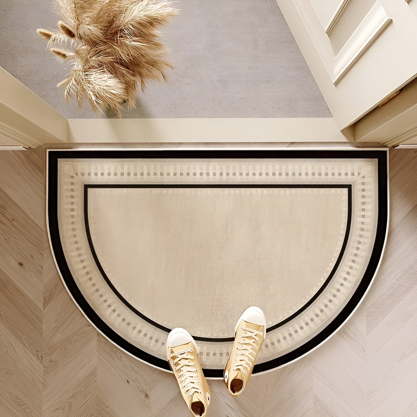 Semicircle Doormat – Non-Slip Outdoor Mat, Dirt-Repellent Welcome Mat for Indoor/Outdoor Use, Modern Design 5