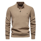 Men’s Cotton Sweater with Button Details