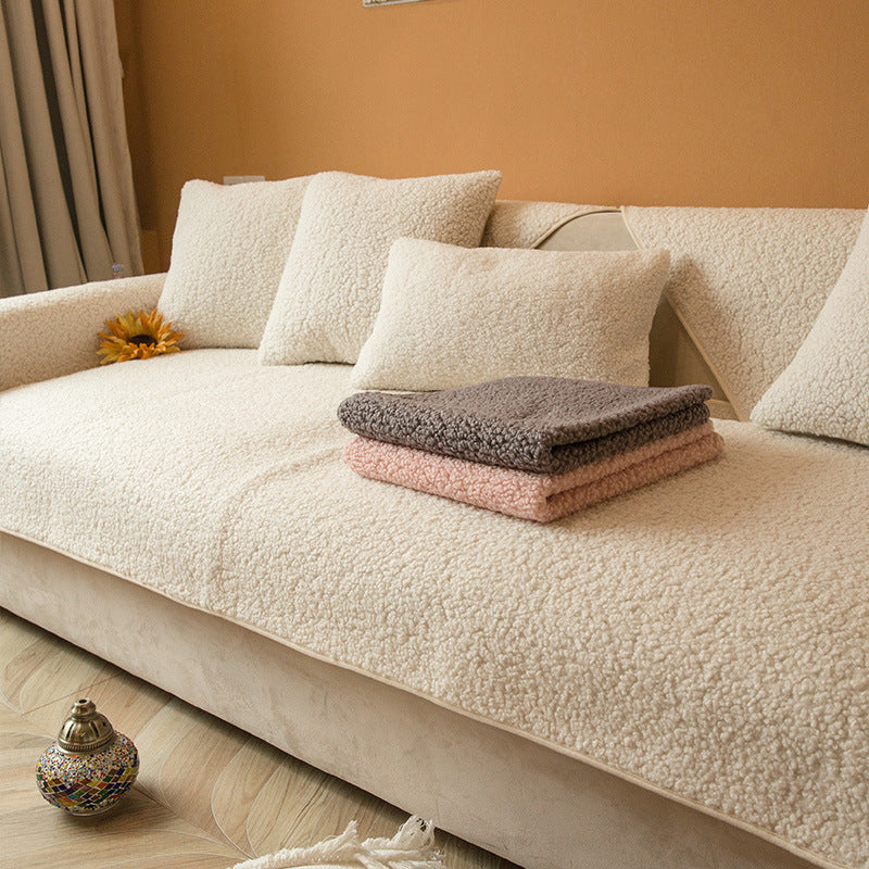 Sherpa Sofa Cover - Soft, Anti-Slip Protection for Couch Comfort 0