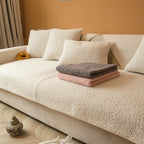 Sherpa Sofa Cover - Soft, Anti-Slip Protection for Couch Comfort 0
